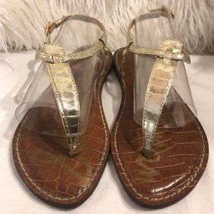 Sam Edelman Amber Gold Gigi Thong Sandals Sz 5 1/2